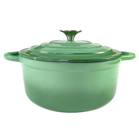 Dutch Oven,Dutch Oven Pot with Lid,3 QT Enamel Dutch Ovens with Dual Handles,Cast Iron Pot for Braiser,Cooking,Gifts for Family (Color: Green)